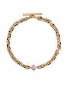 Lizzie Mandler Fine Jewelry 18K Yellow Gold XS Knife Edge Diamond Bracelet