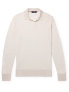 LORO PIANA - Roadster Slim-Fit Knitted Silk and Linen-Blend Polo Shirt - Neutrals