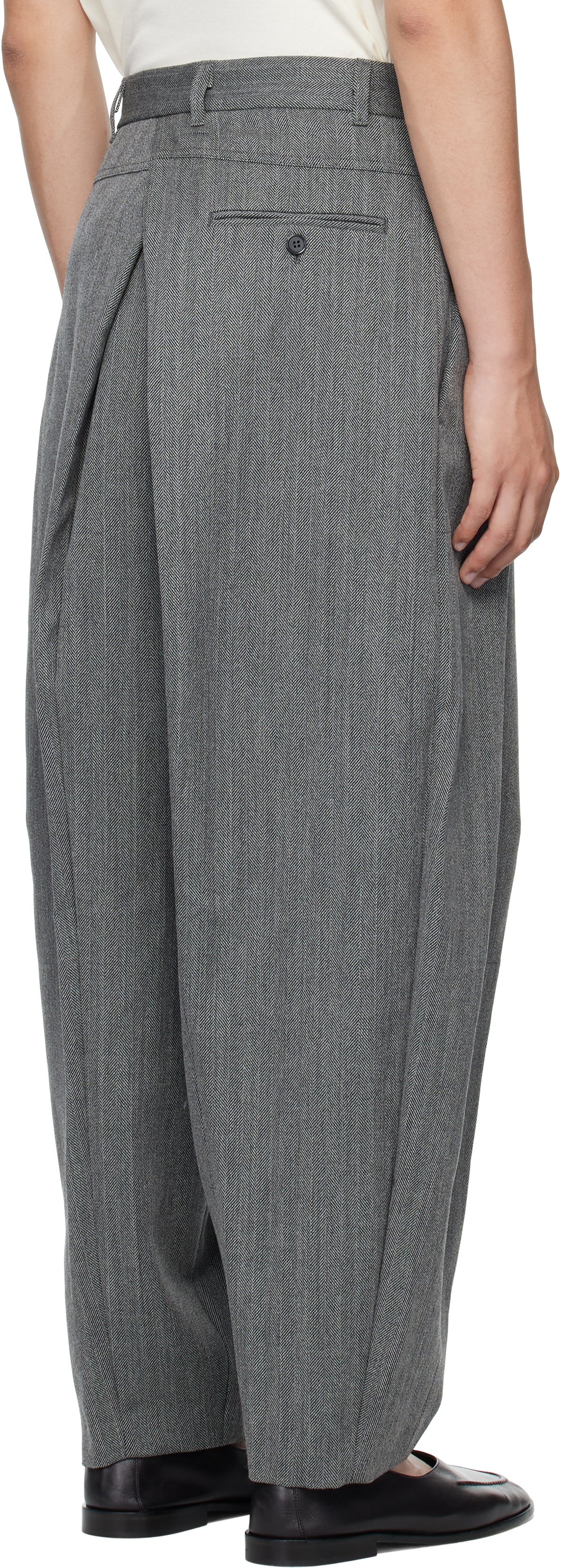 Hed Mayner Gray Wool Trousers