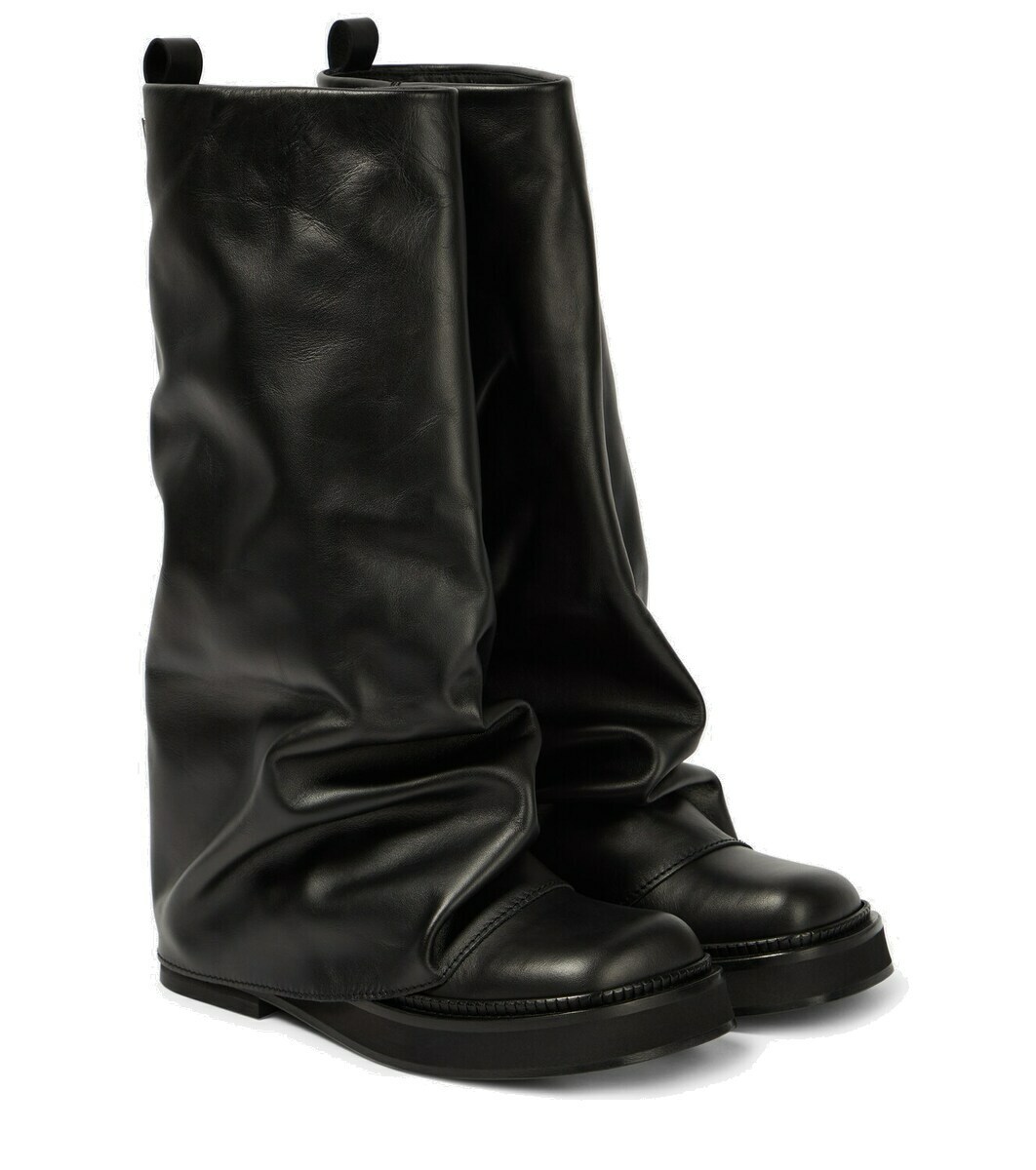 ロングブーツ THE ATTICO Black leather Lea boots The Attico Rea leather knee-high boots The Attico