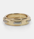 Stone and Strand Diamond Cross Stitch 14kt gold ring with white diamonds