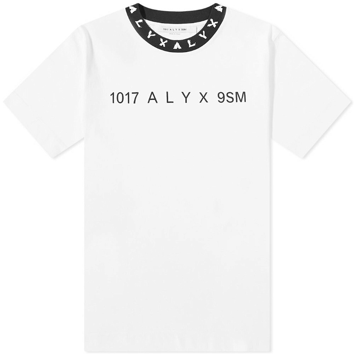 Photo: 1017 ALYX 9SM Men's Collar Logo T-Shirt in White