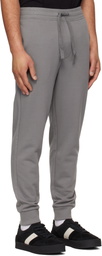 Hugo Gray Cuffed Cotton Terry Logo-Print Sweatpants