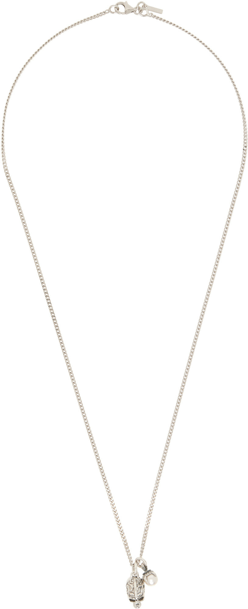 Emanuele Bicocchi Pearl Skull Necklace