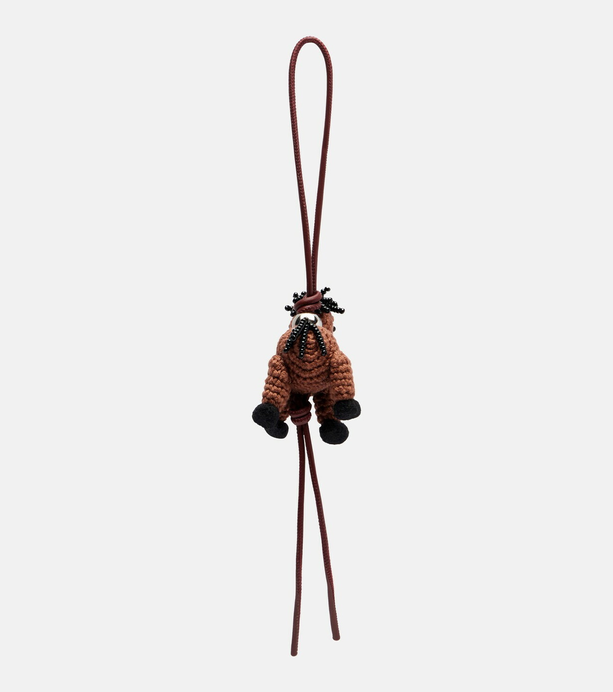 Loewe Horse beaded leather-trimmed wool bag charm