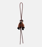 Loewe Horse beaded leather-trimmed wool bag charm