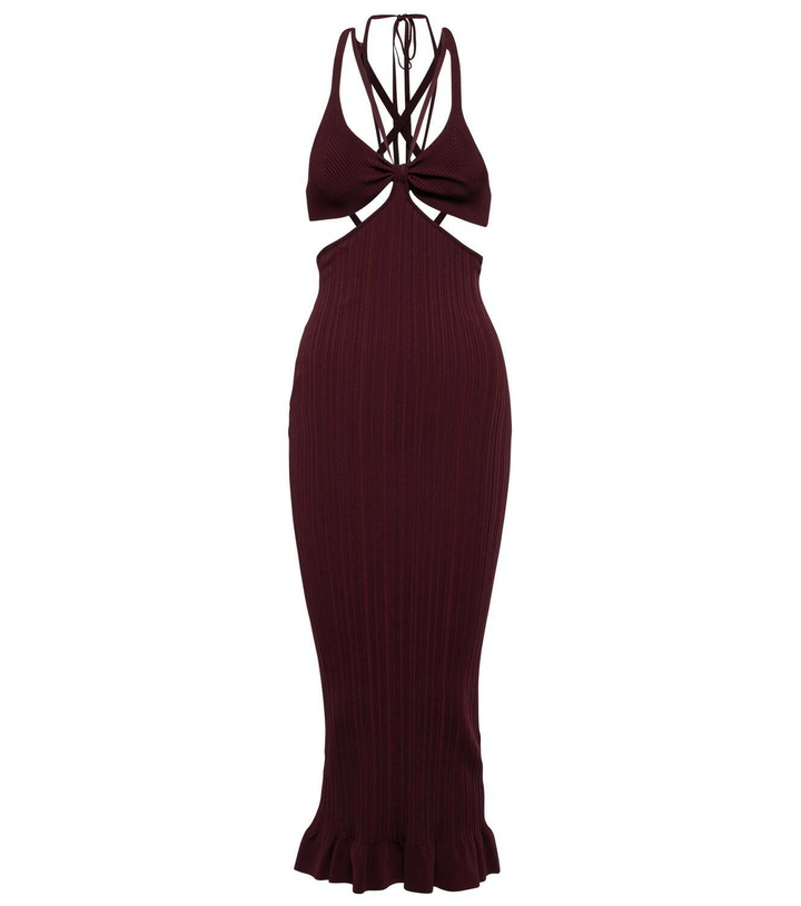 Photo: Philosophy di Lorenzo Serafini Cutout ribbed-kit bodycon midi dress