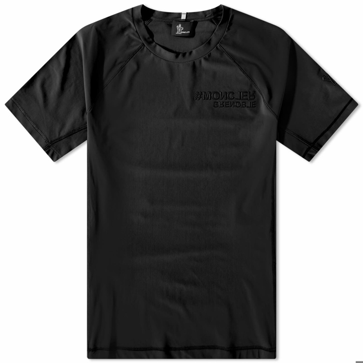 Photo: Moncler Grenoble Men's Technical Embossed Logo T-Shirt in Black