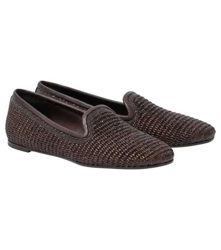 Photo: Brunello Cucinelli Raffia slippers