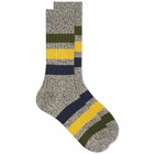 RoToTo Park Stripe Crew Sock in Dark Grey