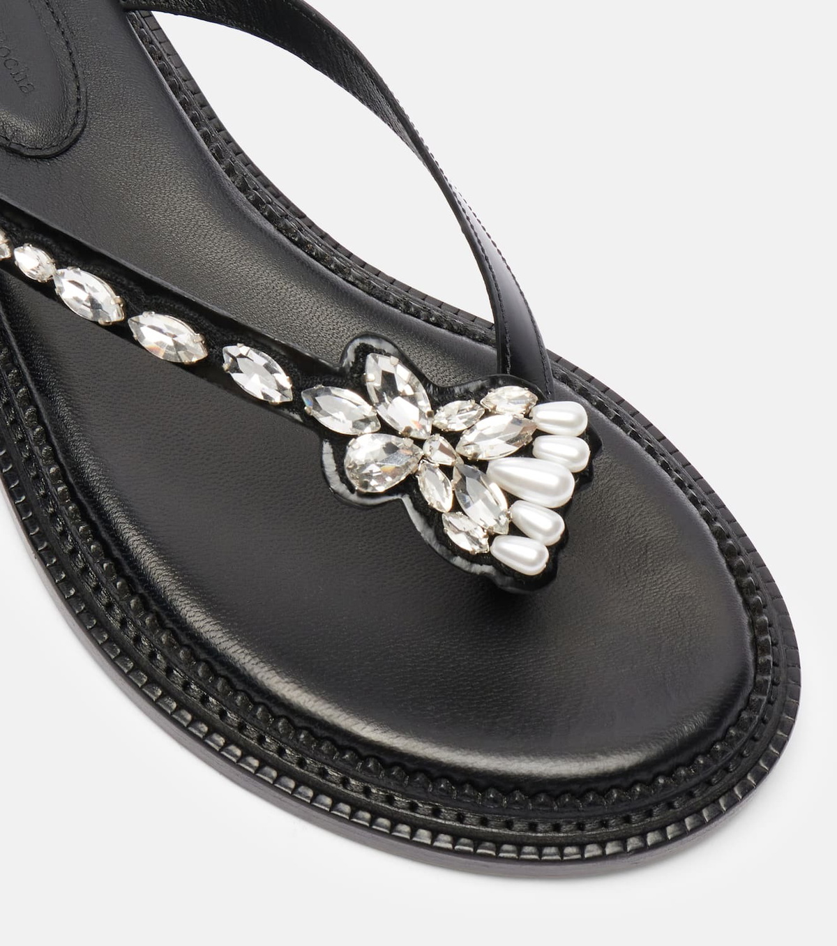 Simone Rocha Embellished leather thong sandals