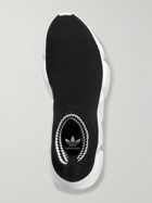 Balenciaga - adidas Speed Light Logo-Jacquard Stretch-Knit Slip-On Sneakers - Black