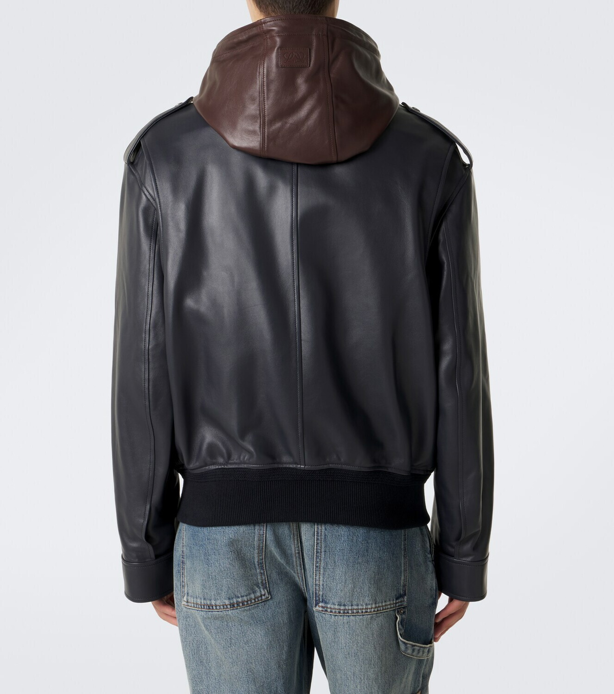 Loewe Hooded leather jacket