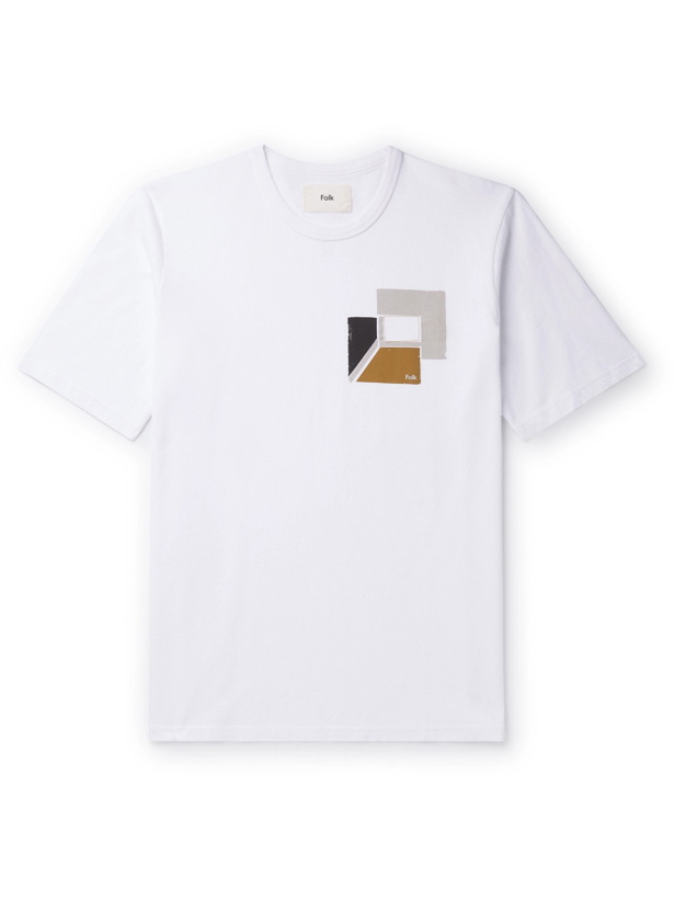 Photo: FOLK - Logo-Print Cotton-Jersey T-Shirt - White - 5