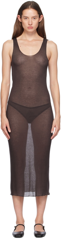Photo: Deiji Studios Brown Knit Singlet Midi Dress