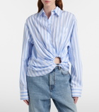 Sportmax Palmizi cutout striped cotton poplin shirt