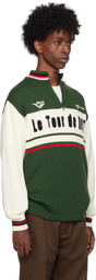 RICE NINE TEN Green Knitting Cycling Jersey Sweater