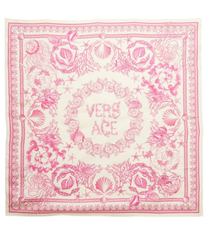 Photo: Versace Underwater Barocco silk satin scarf