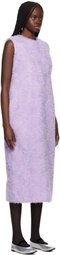 Comme des Garçons Purple Tulle Tape Embroidery Midi Dress