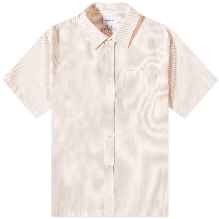 Photo: Norse Projects Men's Ivan Oxford Monogram Shirt in Turmeric Yellow