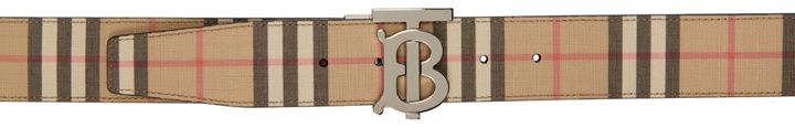 Photo: Burberry Reversible Beige & Black Vintage Check Monogram Motif Belt