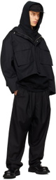Lownn Black Three Pleat Trousers