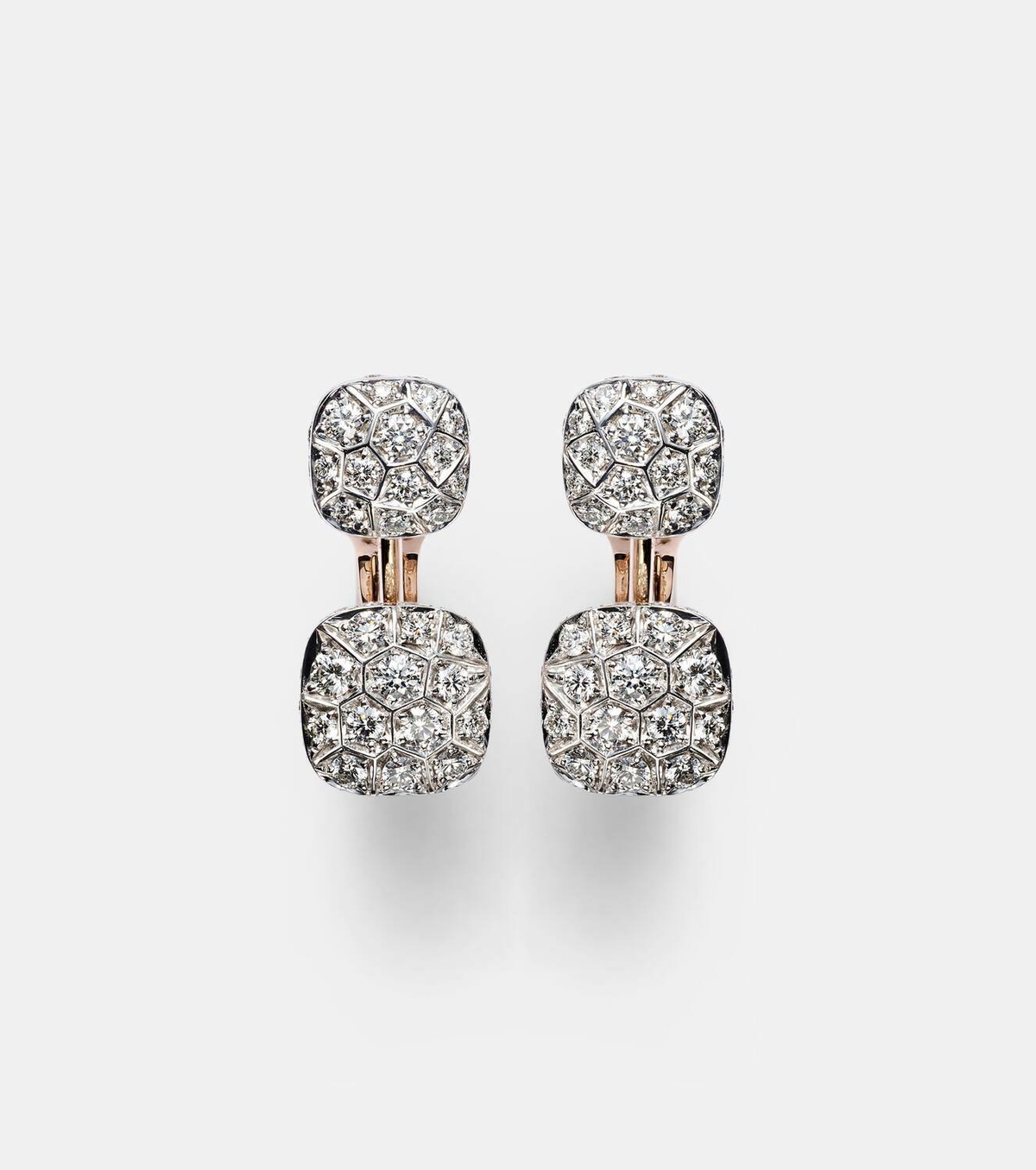 Pomellato Nudo 18kt rose and white gold earrings with diamonds