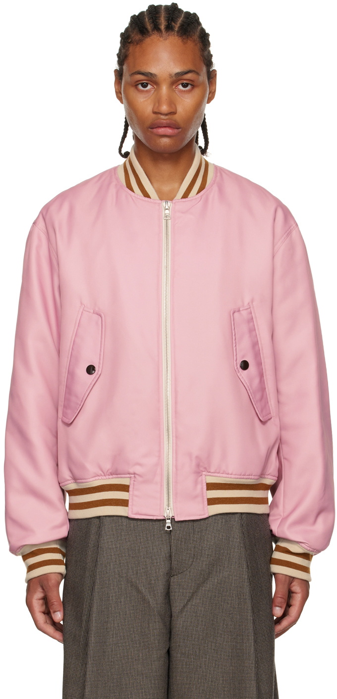 Dries Van Noten Pink Fitted Bomber Jacket Dries Van Noten