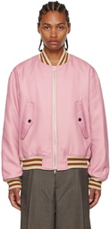 Dries Van Noten Pink Fitted Bomber Jacket