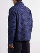 Kardo - Wynton Cut-Out Padded Textured-Cotton Blouson Jacket - Blue