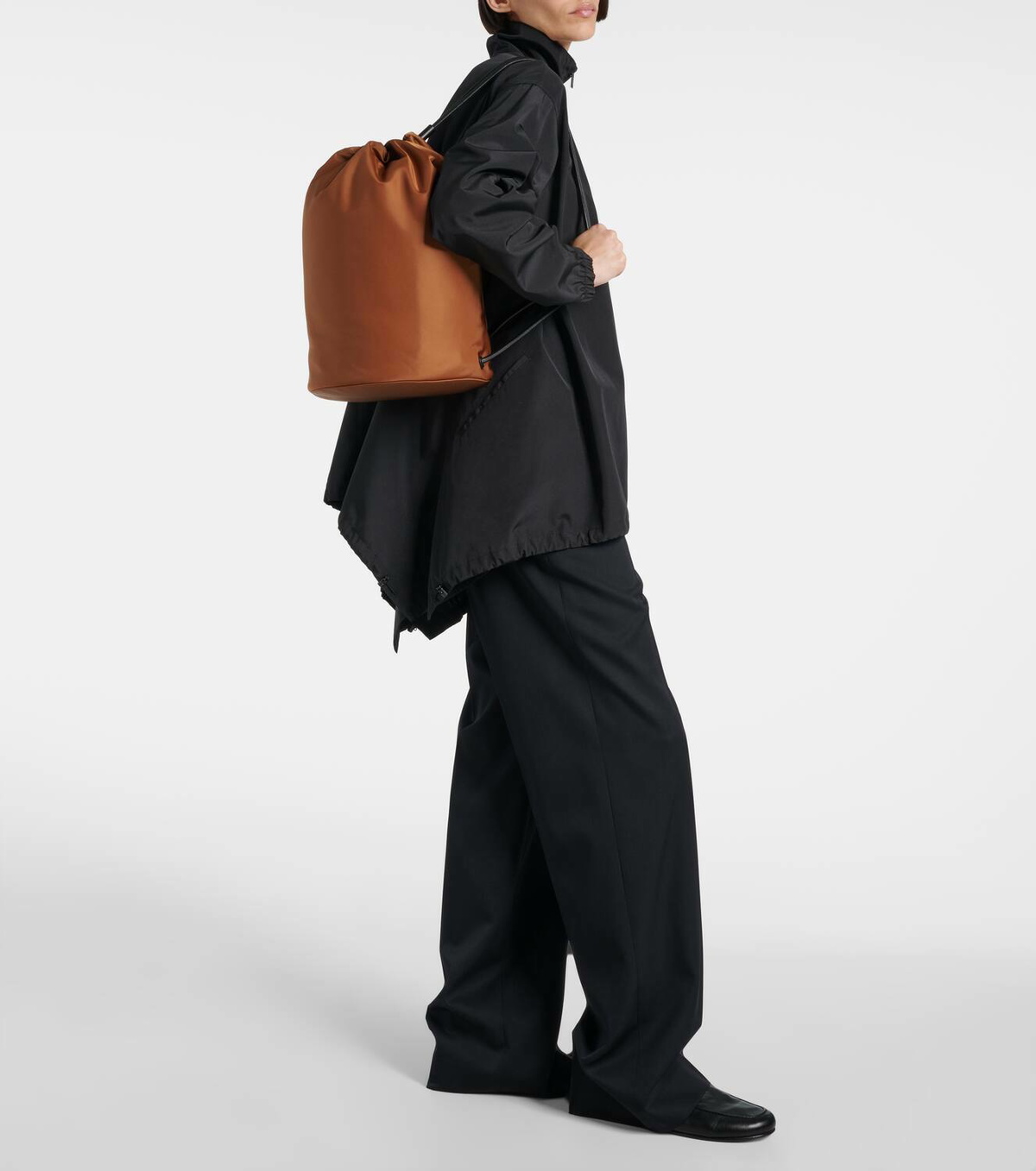 The Row Sporty leather-trimmed backpack