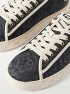 Versace - Greca Baroque Panelled Jacquard Sneakers - Gray