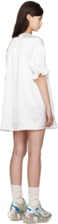 I'm Sorry by Petra Collins SSENSE Exclusive White JennyFax Edition Puff Sleeve Minidress
