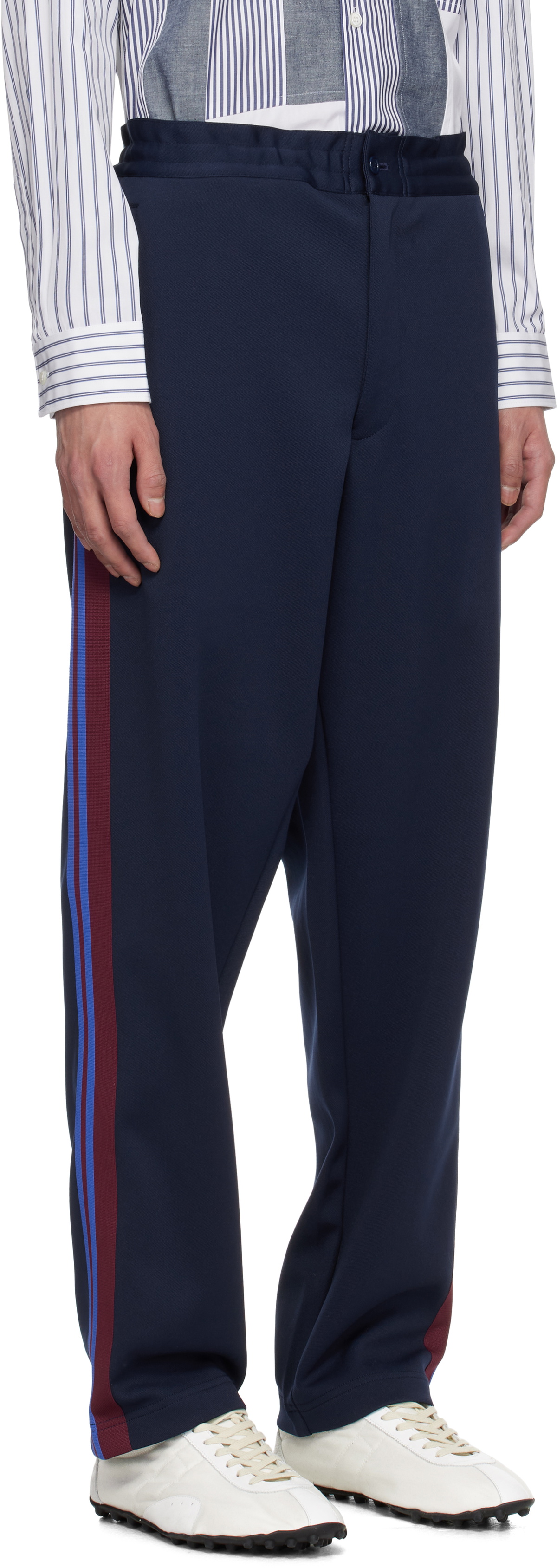 Comme des Garçons Homme Deux Navy Striped Track Pants