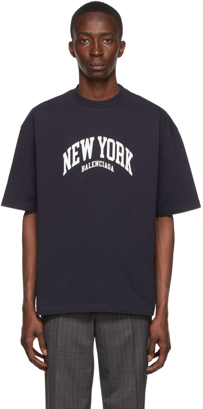 Photo: Balenciaga Navy Cotton T-Shirt