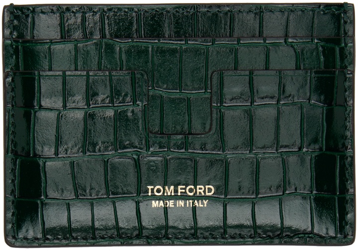 Photo: TOM FORD Green Croc Classic Card Holder