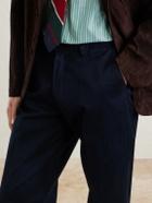 Drake's - Straight-Leg Cotton Trousers - Blue
