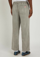 Cherry Los Angeles Hollywood Parachute Printed Cotton Sweatpants Grey