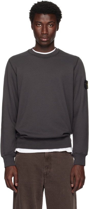 Photo: Stone Island Gray 6100044 Organic Cotton Fleece Sweatshirt
