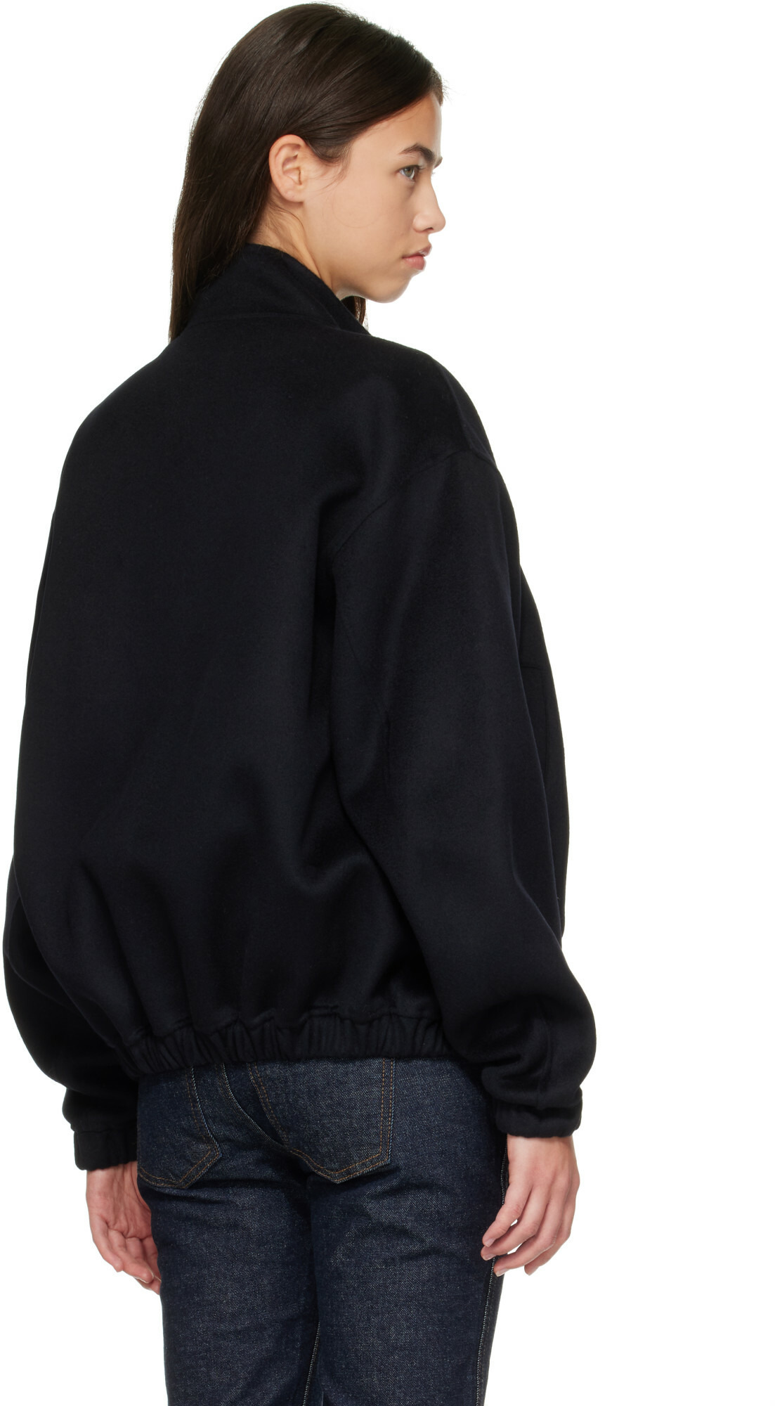 Nothing Written Navy Plaza Zip Blouson Jacket