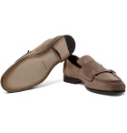 Santoni - Suede Monk-Strap Shoes - Brown