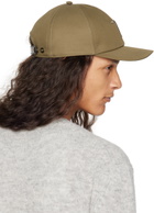 TOM FORD Khaki Canvas & Smooth Leather Cap