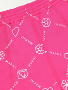 Marni - Straight-Leg Logo-Print Cotton-Jersey Shorts - Pink