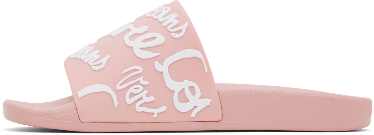 Versace Jeans Couture Pink Logo Shelly Pool Slides