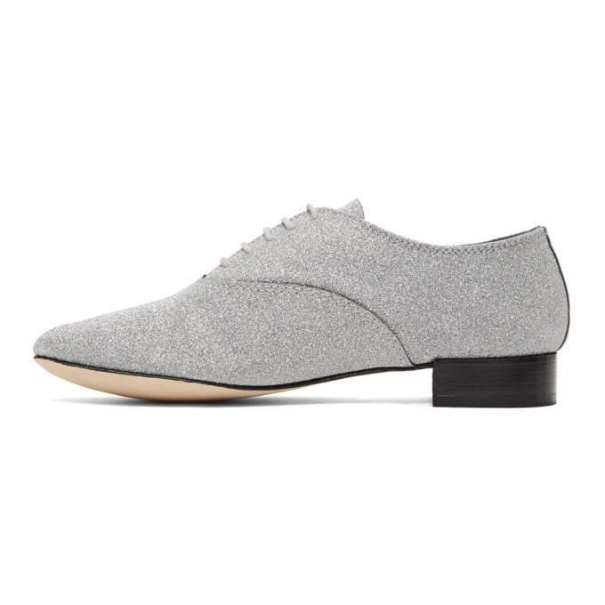 Repetto Silver Glitter Zizi Oxfords Repetto