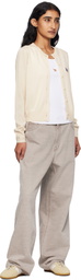Maison Kitsuné Beige Double Bold Fox Head Patch Regular Cardigan