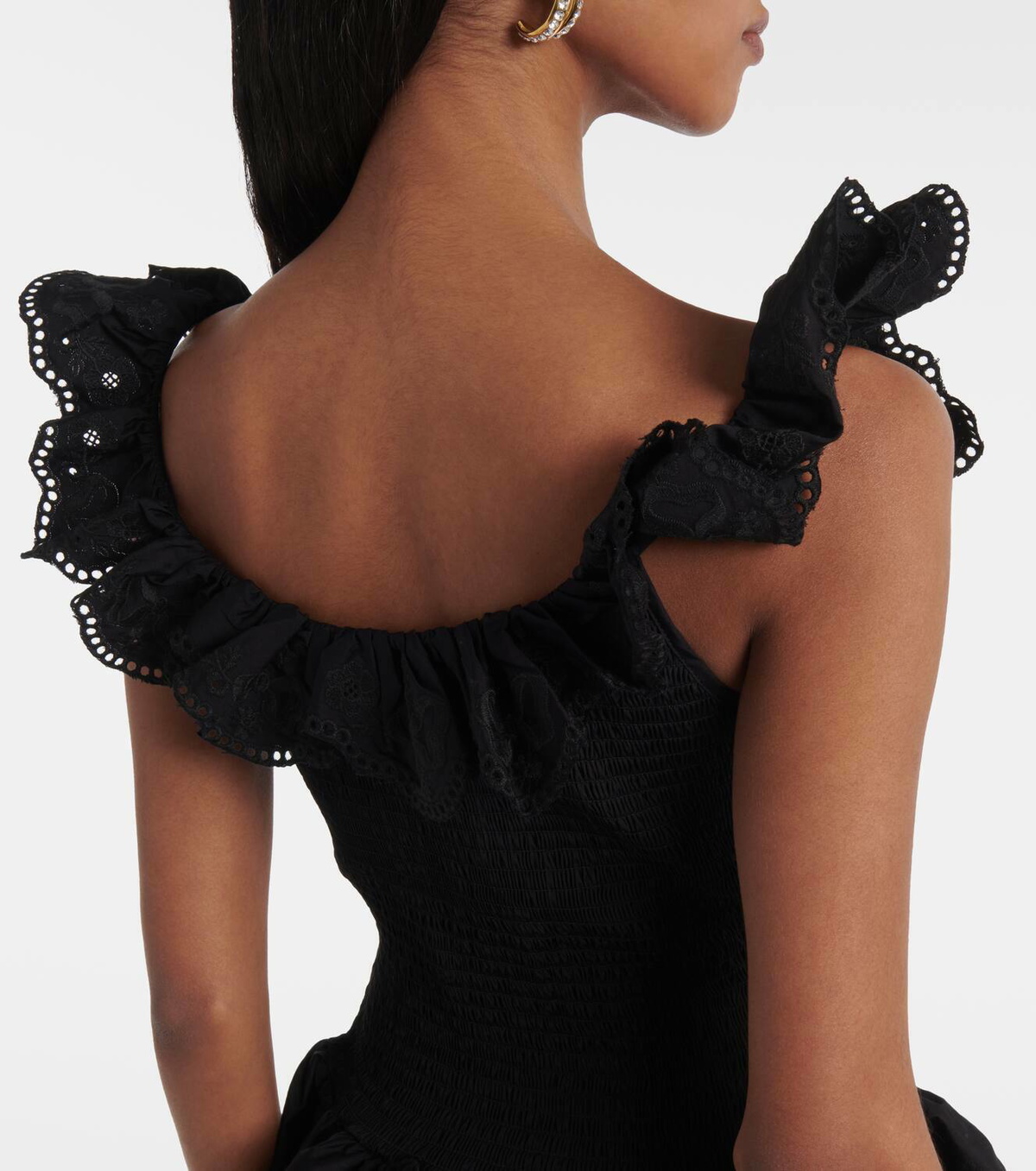 Susan Fang Ruffled cotton peplum top