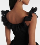 Susan Fang Ruffled cotton peplum top
