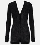 Mugler Ribbed-knit cotton romper