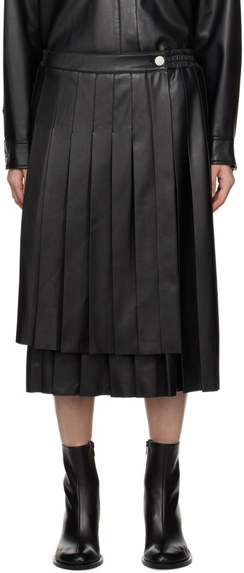 Photo: Han Kjobenhavn Black Pleated Faux-Leather Midi Skirt